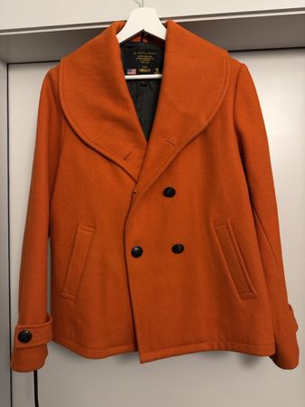 Fidelity Pea Coat, Grösse L, Orange, Top Zustand!