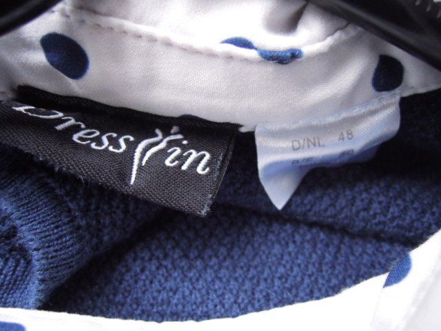 Maglioni & Felpe: ca. Gr. 44 Pulli blau integrierter Bluseneinsatz gepunktet – Usato da Basel venduto da frau.sommerwind 1