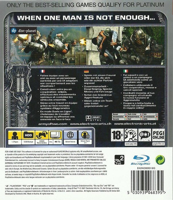 Spiele: PS3 - Army of Two (2009) – Gebraucht aus Embrach von disc-planet 1