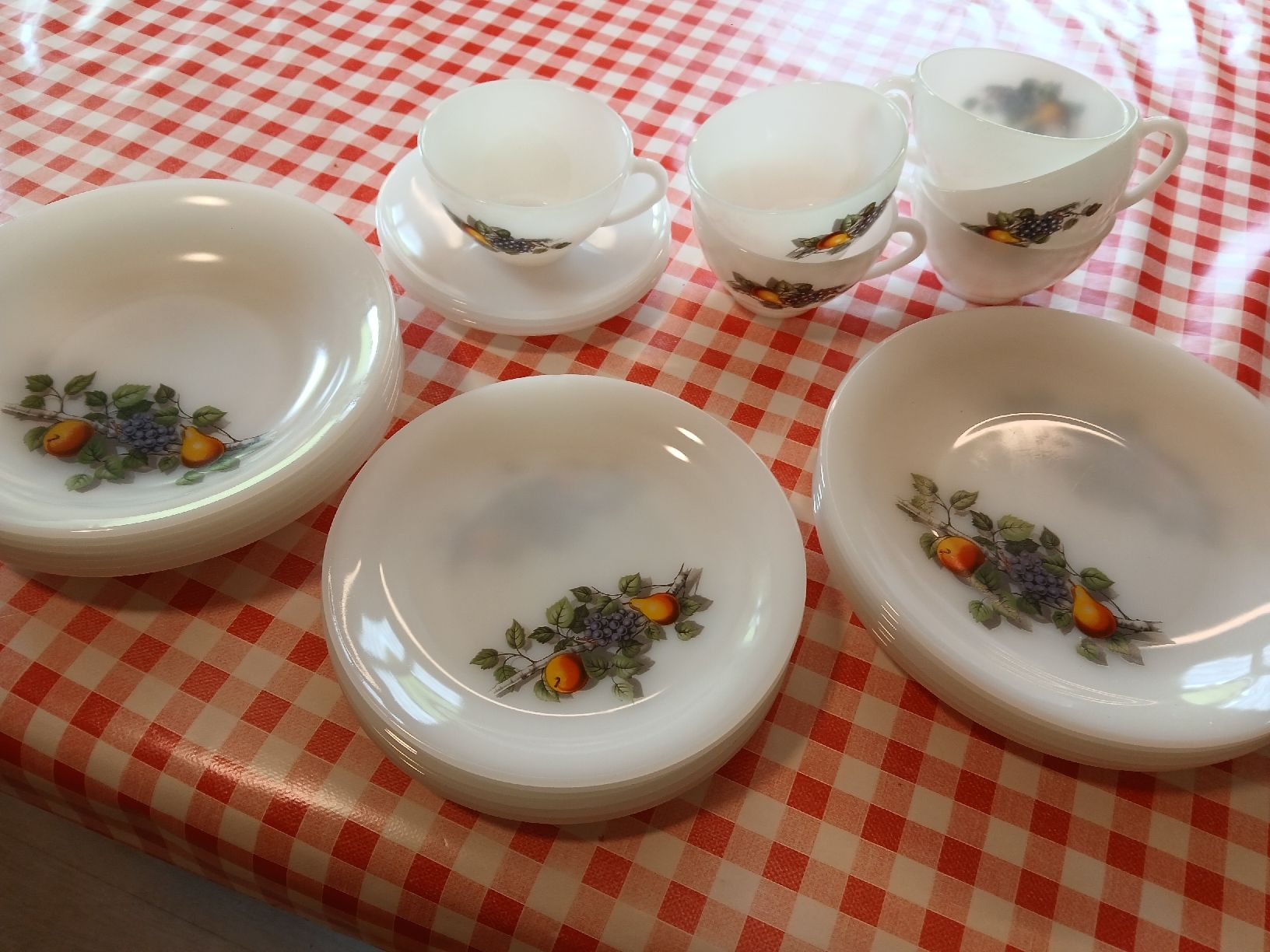 Set di piatti: Geschirrset: Vintage Speiseservice, Obstdekor, 6 Pers. – Usato da Ennetmoos venduto da kch_2tpv