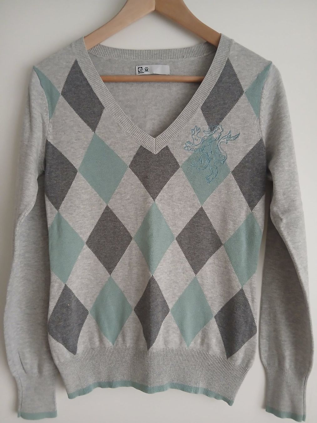 Element Maglioni & Felpe: Elements Pullover V-Ausschnitt grau kariert Grösse M Top – Usato da Dietikon venduto da mih_xsk8