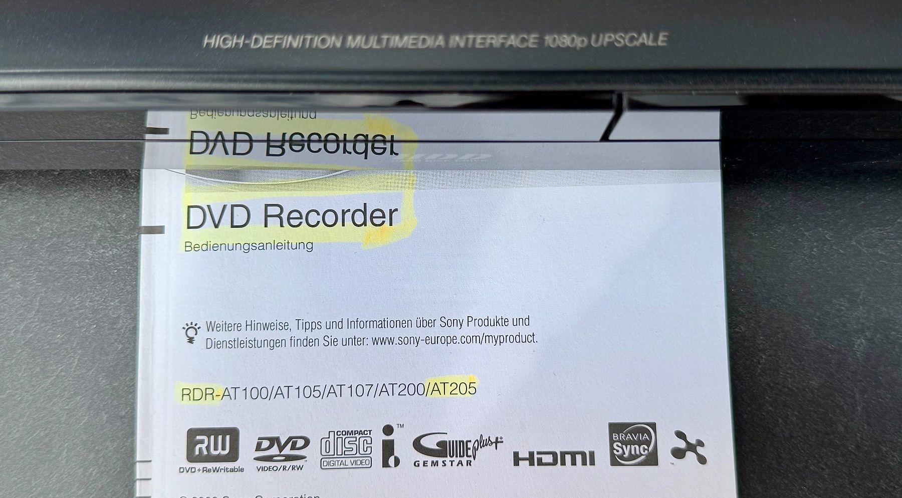 Sony Enregistreurs: SONY DVD Recorder mit div.Anschlussmöglichkeiten – D'occasion à Gebertingen par redeal 3