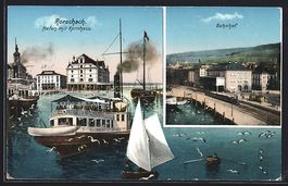 Rorschach, Bahnhof, Hafen mit Kornhaus