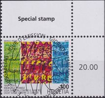 2010, Nr.1343 "Krebsliga" mit ET-Voll-Stempel +ECKTABS.