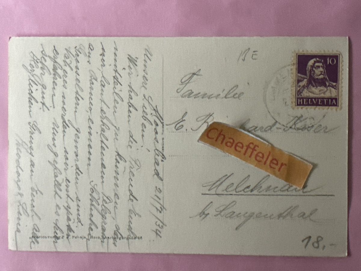 Cartes postales: 1934 Kurhaus Moosbad bei Emmenmatt – D'occasion à Zürich par Chaeffeler 1