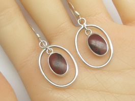 Ohrringe Ohrhänger Silber 925 Ring Achat rot