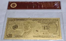 Gold 10 Dollar Note