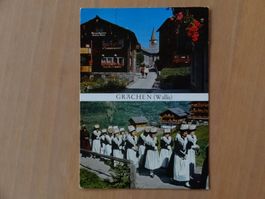 Grächen - Dorfpartie et Trachtengruppe - 1975
