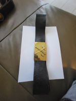  FeuerwehrLedergürtel mit Messingschliesse Beile Motiv schwa