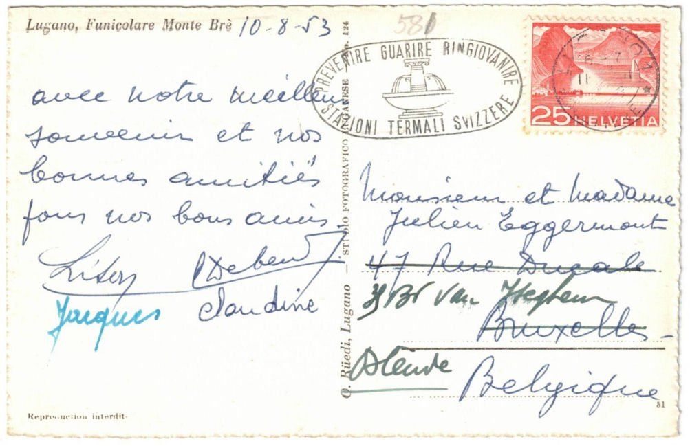 Cartoline postali: Lugano - Standseilbahn Monte Brè – Usato da Binningen venduto da Mountainrider 1