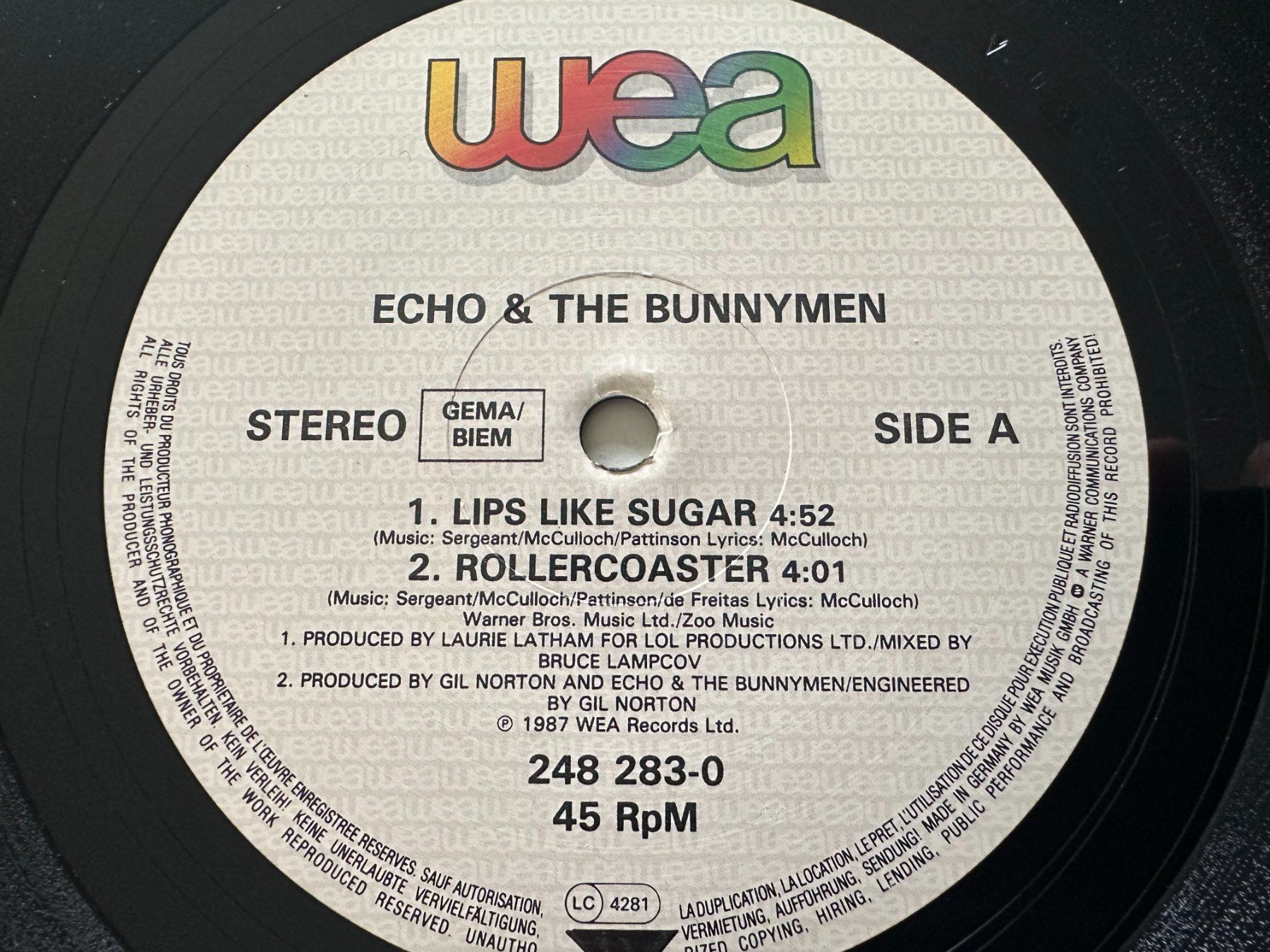 Vinyles: ECHO & THE BUNNYMEN 12 LIPS LIKE SUGAR – D'occasion à Sion par jaipur1401 3