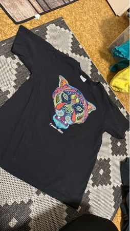 Schwarzes T-Shirt mit coolem Tiger-Print, Grösse 158