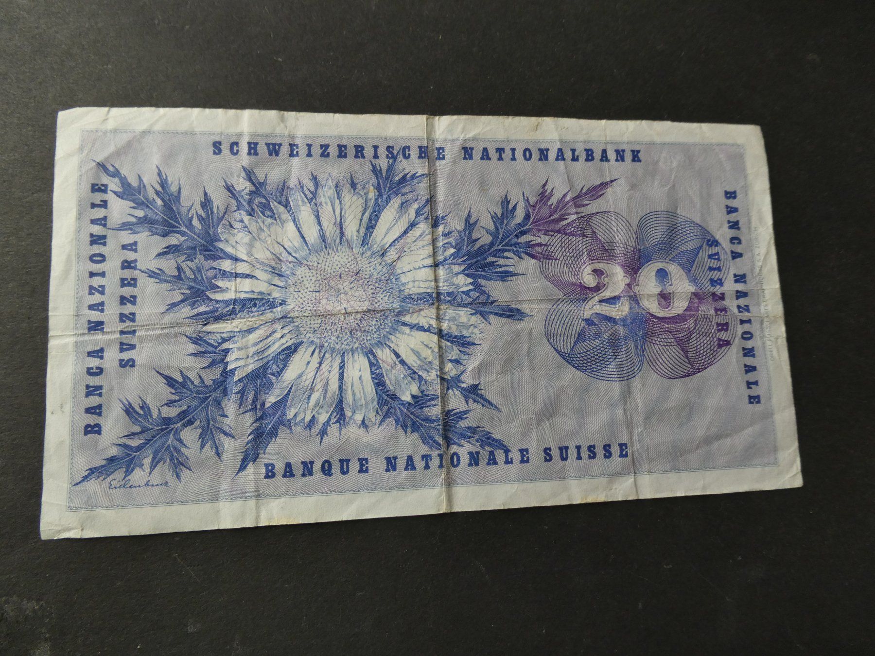 Banconote: Schweiz 1973, 20 Franken – Usato da Hinterforst venduto da Rohusri 1