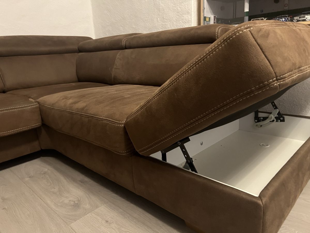 Divani: Alcantara Ecksofa mit Bettfunktion & Stauraum – Nuovo (secondo la descrizione) da Uznach venduto da Apuutze 2