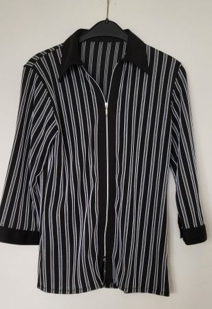 Schwarz-weiss gestreifte Bluse, Gr. 36