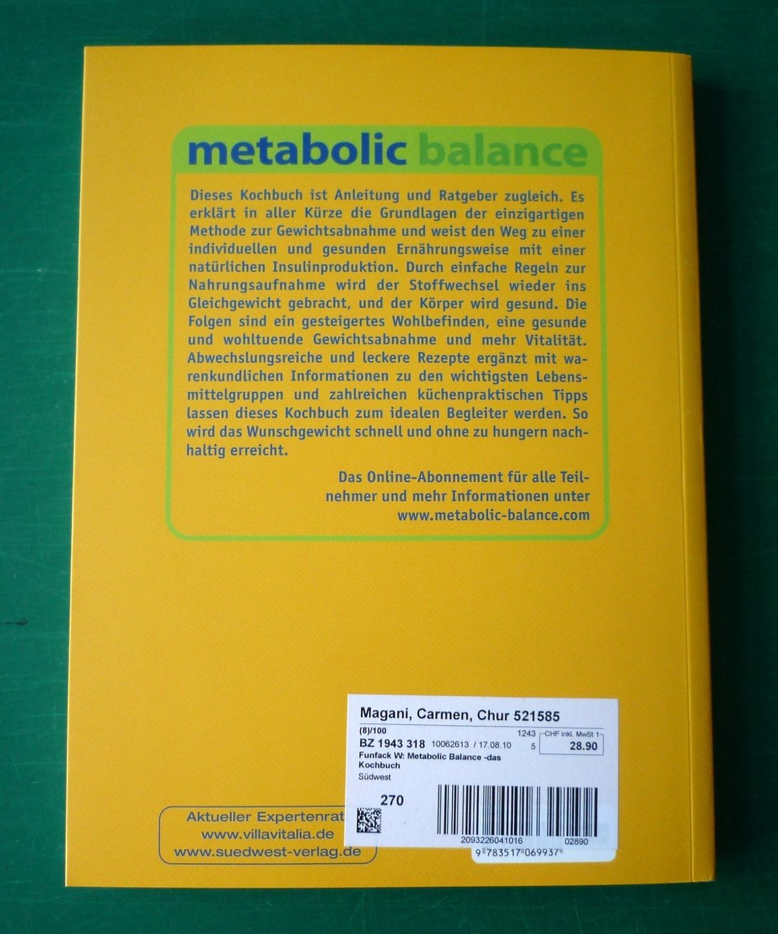 Libri: metabolic balance "Das Kochbuch" – Usato da Rafz venduto da Sonnenblume305 4