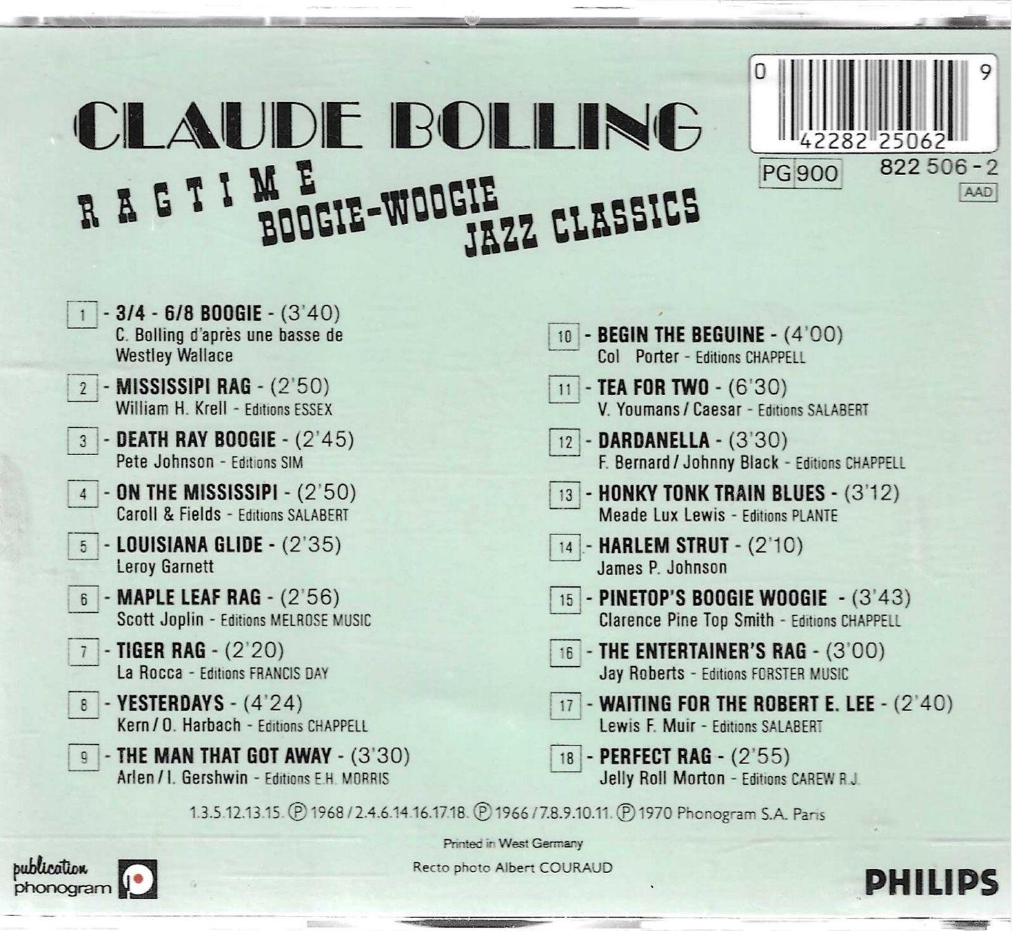 CD: Claude Bolling - Ragtime - Boogie-Woogie - Jazz Classics – Usato da Savagnier venduto da Ne2065 1