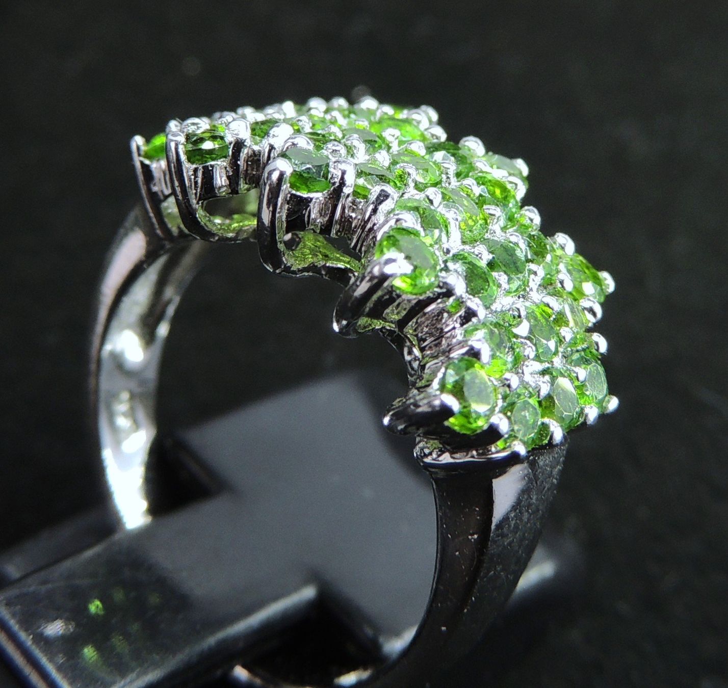 Anelli: Rhodinierter Diopsid Silber 925 Fingerring Gr. 53 – Usato da Waldenburg venduto da schaller707 1