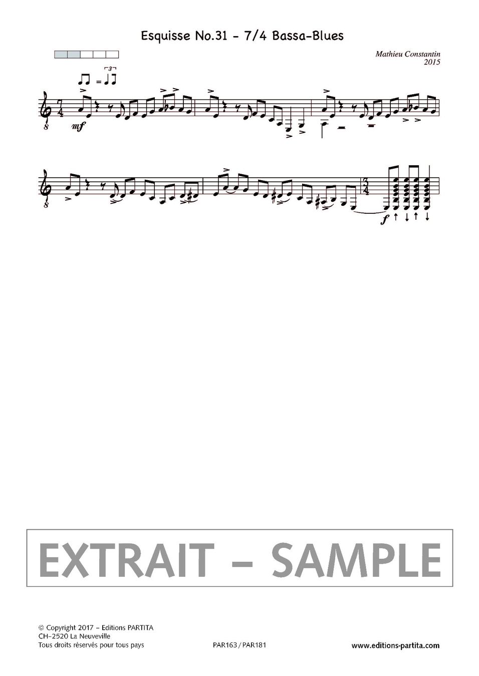 Libri: 60 ESQUISSES pour guitare - Mathieu Constantin – Nuovo e nell'imballaggio originale da St-Blaise venduto da partita-ch 5