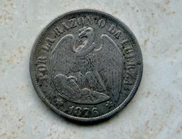 Un Peso 1876, Chile, Silber