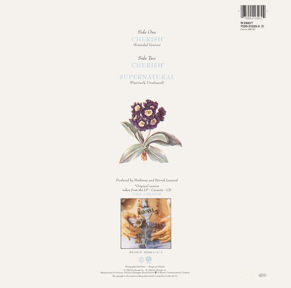 Dischi in vinile: Madonna  Cherish 12" Maxi D/EU 1989 – Usato da Thun venduto da Pemoya 1