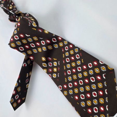 Braune Polyester Krawatte Retro Muster