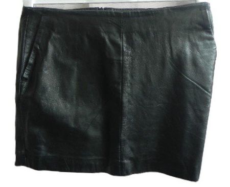 ca.Gr. 38 Mini ECHT LEDERROCK Bund-->40cm L38cm low waist