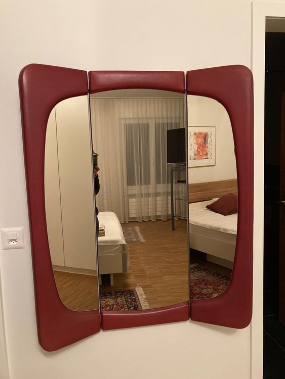 Retro Leder- Spiegel aus den 70ern | Kaufen auf Ricardo