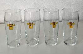 Warteck-Bechergläser ("Stangen") im 4er-Set 2dl