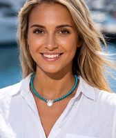 Turquoise & Keshi Pearl Necklace - Sterling Silver