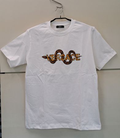 T-shirt Versace blanc avec logo serpent neuf taille L 56