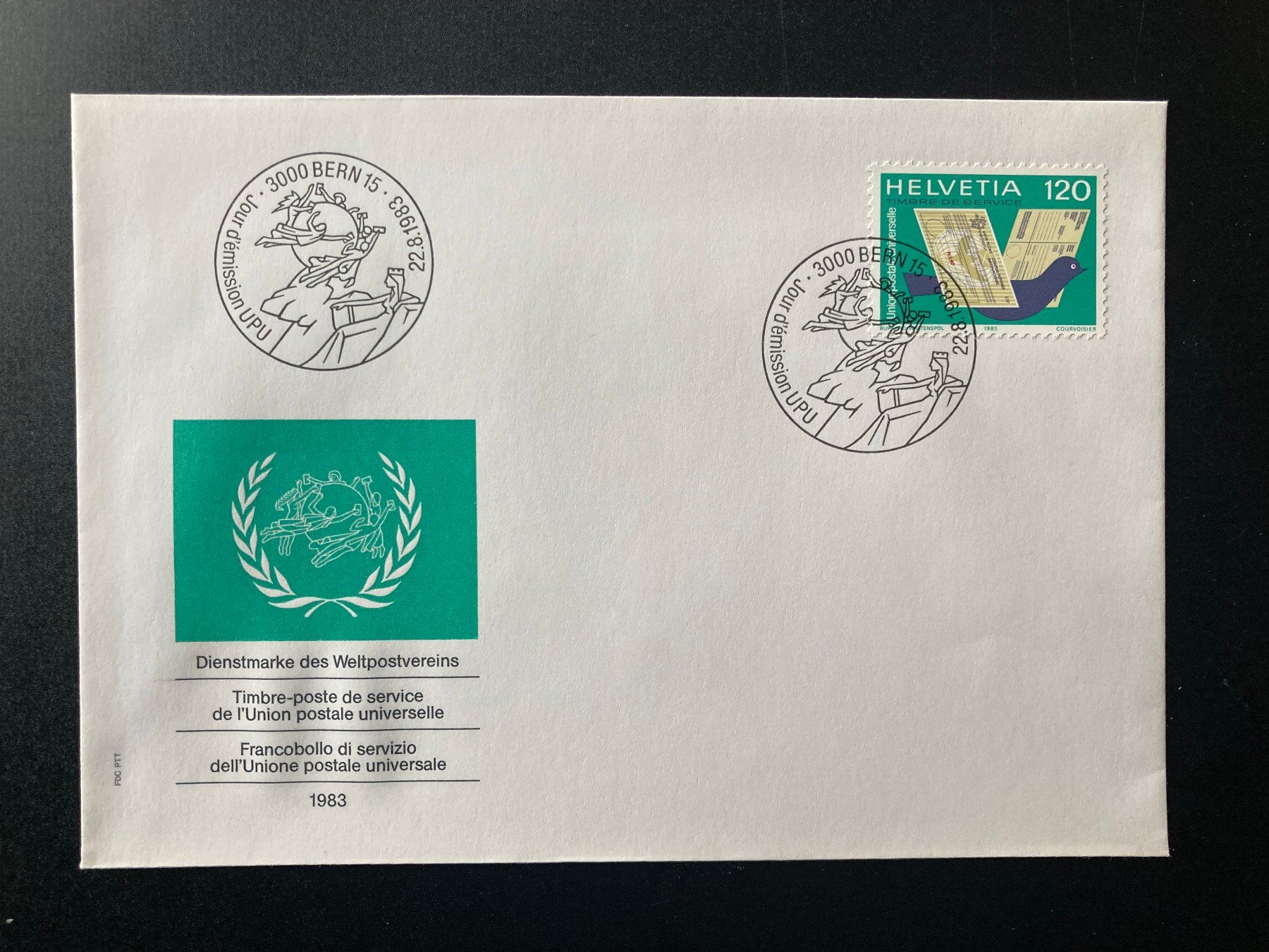 Tutti i francobolli: FDC Dienstmarke Weltpostverein 1983 – Nuovo (secondo la descrizione) da Niederurnen venduto da Alpineyeti
