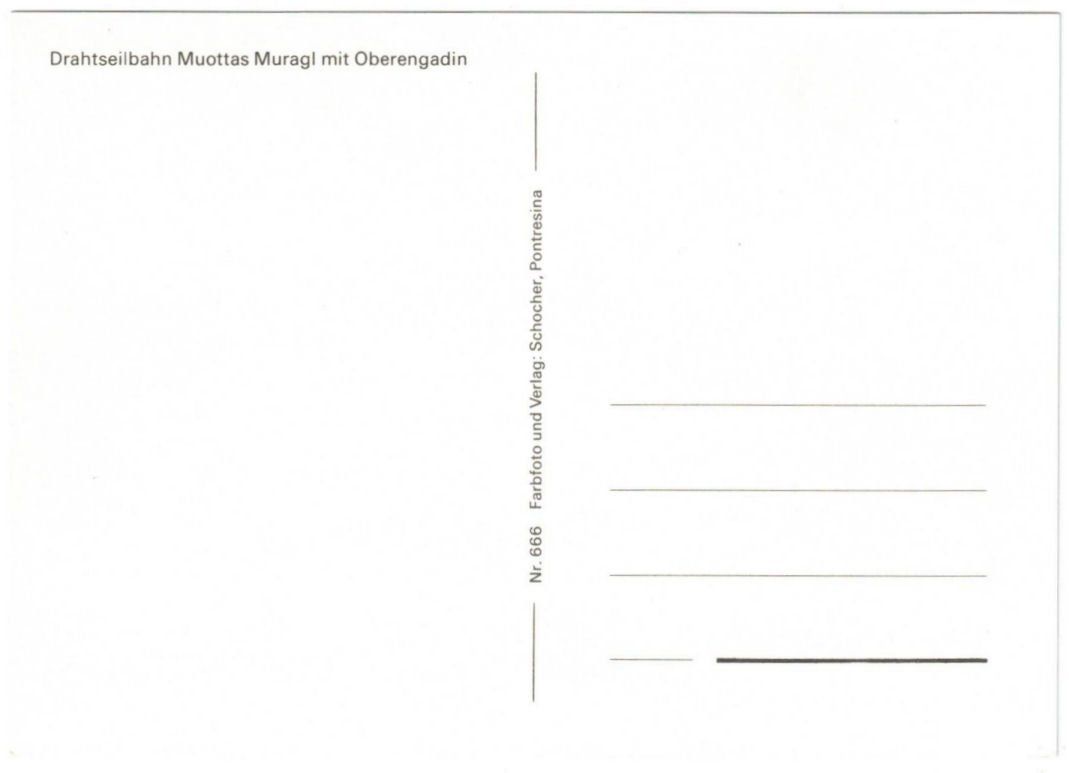 Cartoline postali: St. Moritz - Standseilbahn Muottas Muragl mit Skilift – Usato da Binningen venduto da Mountainrider 1
