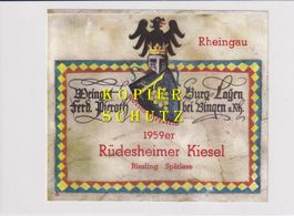 Etikette - Rüdesheimer Kiesel 1959 Spätlese /bd