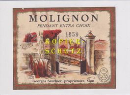 Etikette - Fendant extra choix "Molignon" 1959 /bd