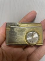 Vintage Bucherer Tischfeuerzeug mit Uhr – 17 Je