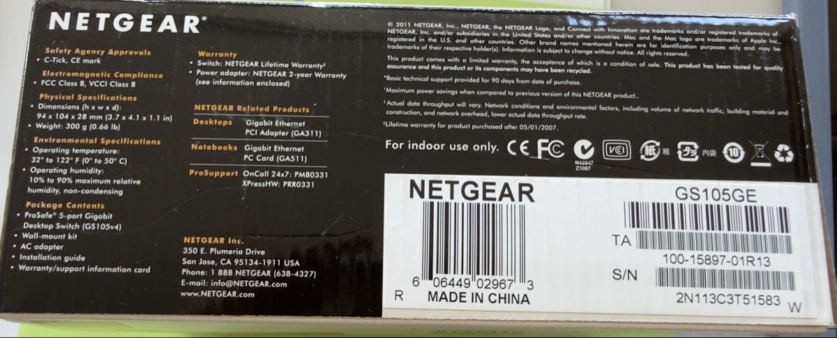 Netgear Modem & Router: NETGEAR ProSafe GS105 5-Port Gigabit-Desktop-Switch – Nuovo e nell'imballaggio originale da Basel venduto da tamy90 2