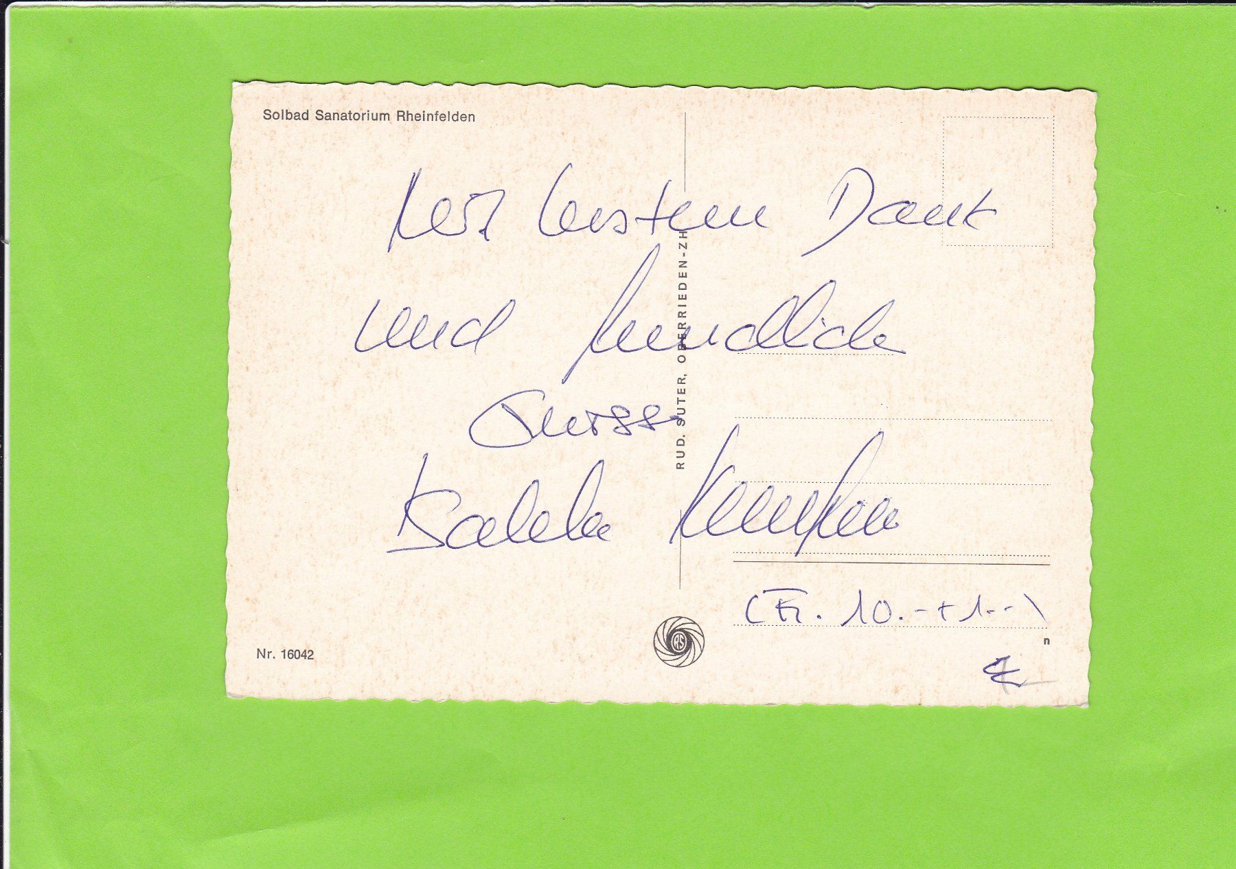 Cartoline postali: Solbad Sanatorium Rheinfelden – Usato da St. Peterzell venduto da neckertal 1