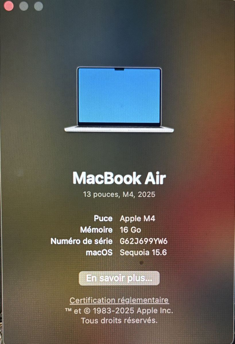 Apple PCs: MacBook Air 13 pouces M4 16Go – Gebraucht aus Turin (Salins) von noa_7ngs 3
