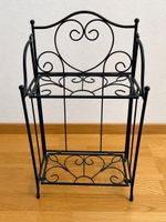Dekoratives Metallregal mit Verzierungen – Schwarz – 60 cm