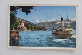 AK Oberhofen mit Dampfschiff Blüemlisalp 1934