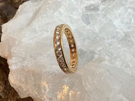 Allianzring 750 Gold (18 K) – Gr: 58 rundum Zirkonia 5,1g