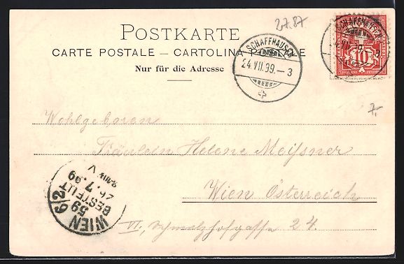 Cartoline postali: Schaffhausen, Panorama, Schillerglocke – Usato da Berlin venduto da bartko-reher 1