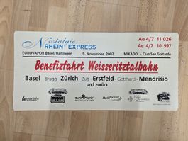 Seltenes Sonderzug Zuglaufschild Nostalgie Rhein Express2002