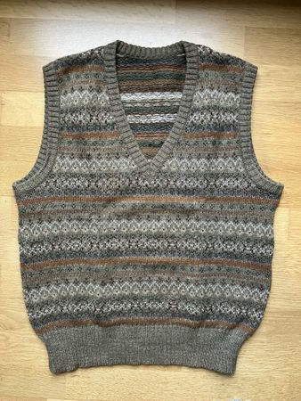 Vintage Fair-Isle Strickveste, Wolle, Grösse S