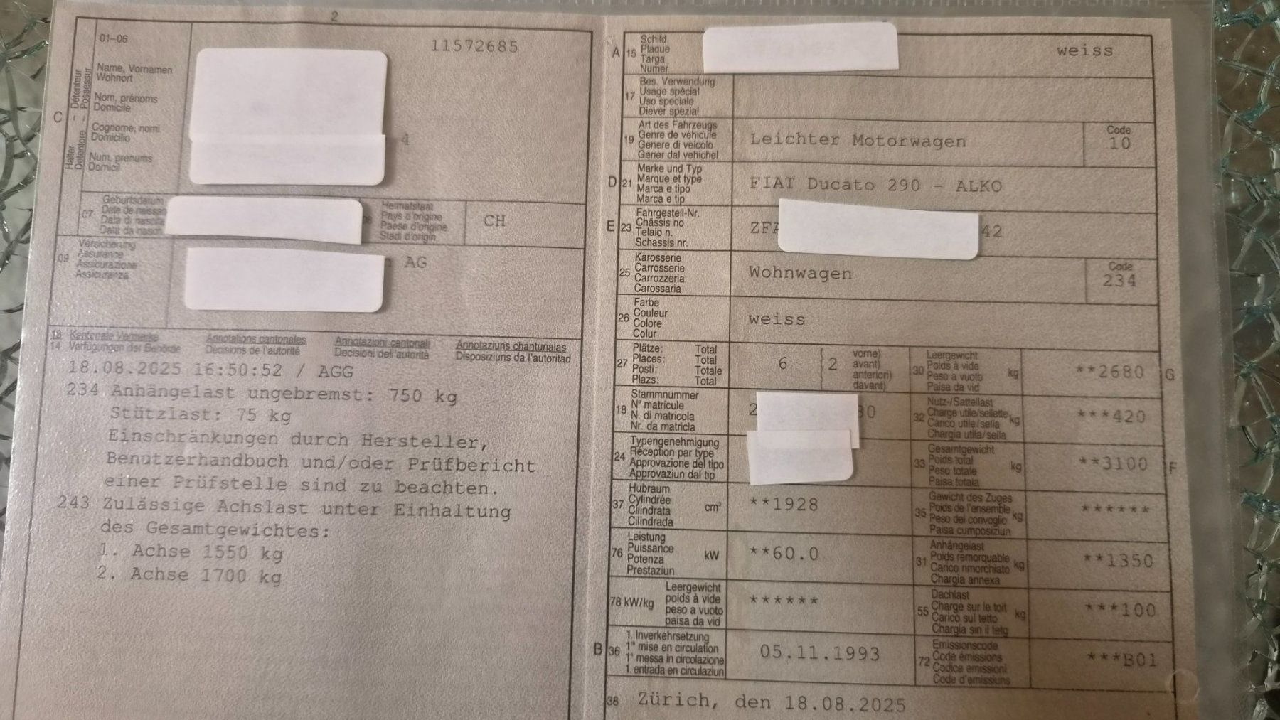 Fiat Veicoli da campeggio: Fiat Ducato Jh 1993 – Usato da Mönchaltorf venduto da Saturn73 7