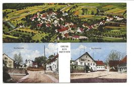 Gruss aus Brütten (ZH) 3 verschiedene Dorfansichten - 1927
