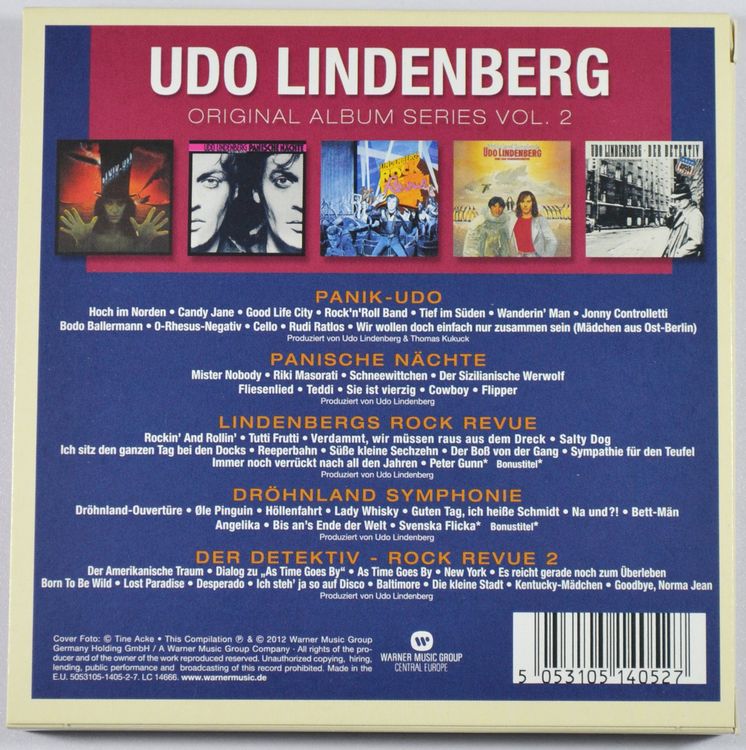Box: UDO LINDENBERG - Original Album Series Vol. 2 (5 CDs!) (Neu ...
