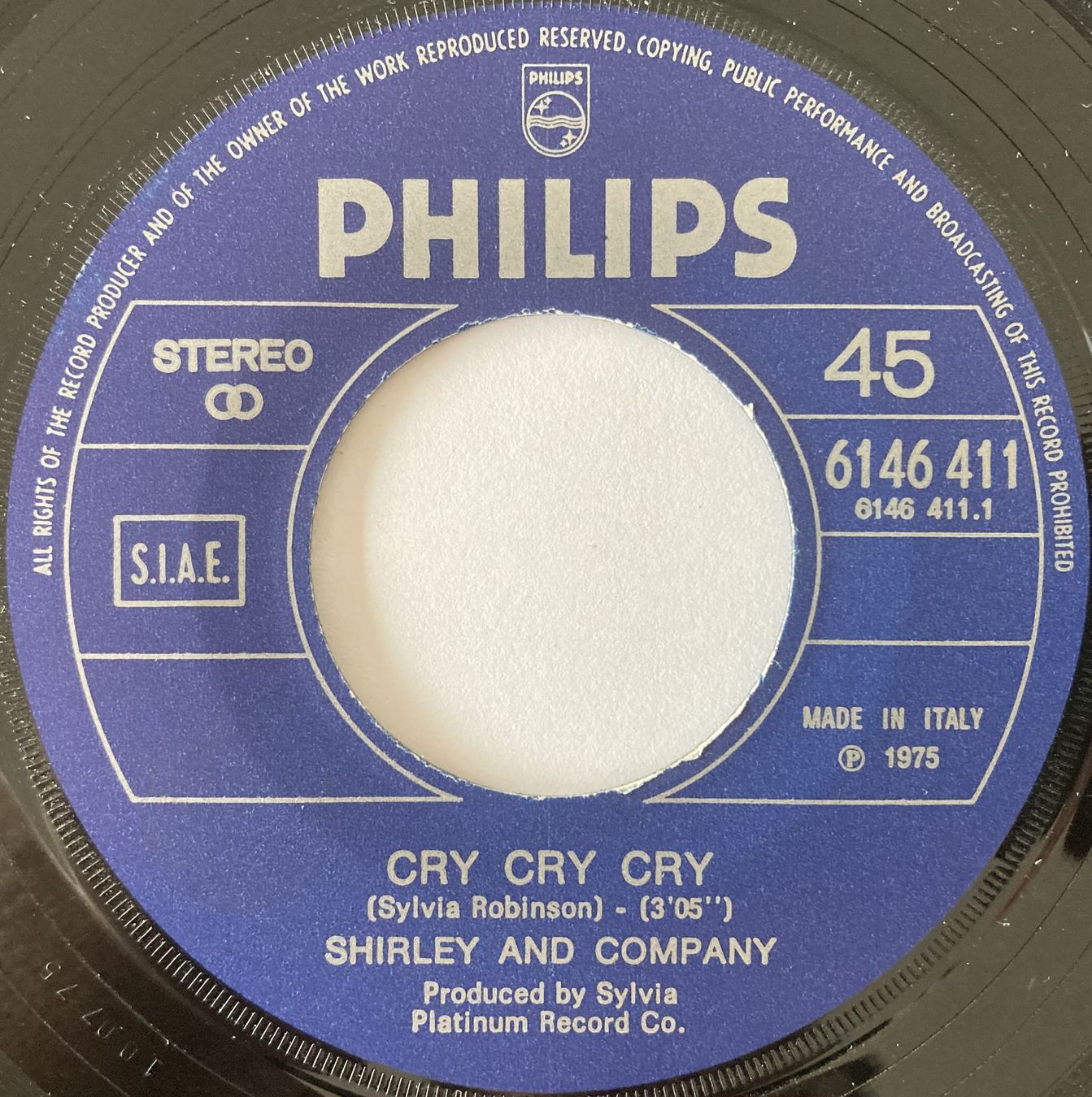 Dischi in vinile: SHIRLEY & COMPANY - CRY CRY CRY – Usato da Bottens venduto da hotter-than-hell 2