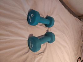 2 Hanteln Perform 2 kg blau akzeptabler Zustand